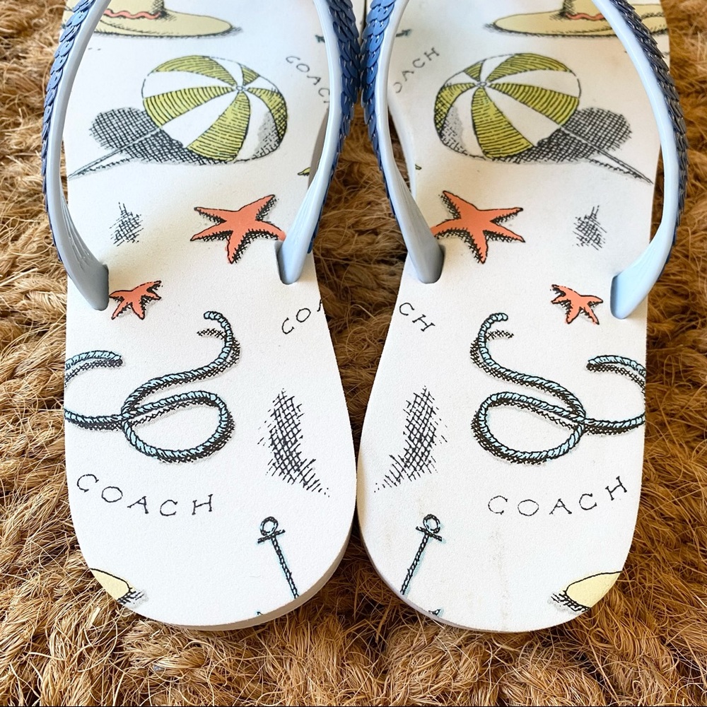 Coach Beach Flip Flops Flippers US 6 - Picture 3 of 5